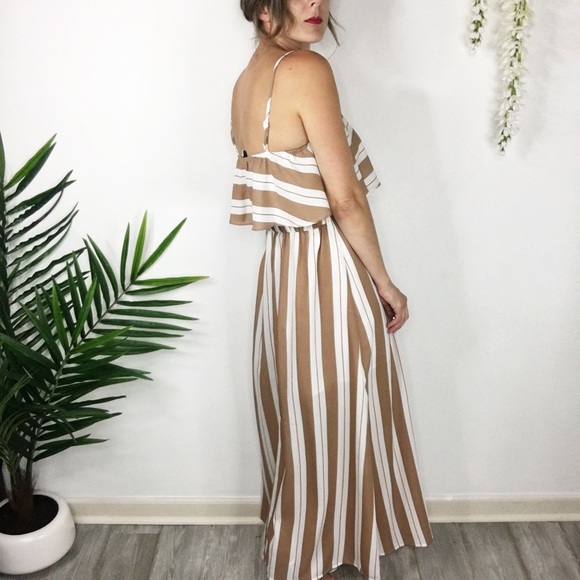 NWT AFTER MARKET maxi dress ruffled striped 0028 - Picture 5 of 8